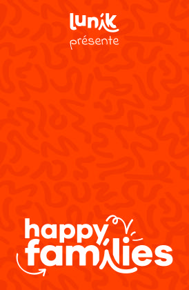 Dos de carte nommé Happy Families