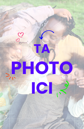 Exemple de dos de carte Happy Families personnalisable avec votre propre visuel
